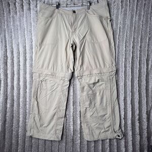 Mountain Hardwear Convertible Pants Women's 12 Regular‎ Beige Nylon
